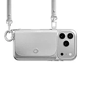 MAGEASY Pouch M 錢包磁吸掛繩手機殼 iPhone 17 Pro 銀色/銀色