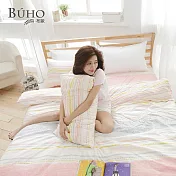 《BUHO》台製300織100%TENCEL純天絲™7尺特大床包+8x7尺兩用被四件組 《浮眠日光》