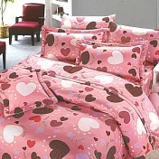 【幸福晨光】40支精梳棉雙人六件式兩用被床罩組 / 心漾戀語 台灣製