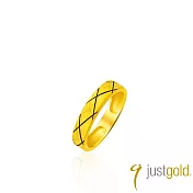 【Just Gold 鎮金店】稜合 TrioLink -映絆 黃金戒指 港圍 13  金色