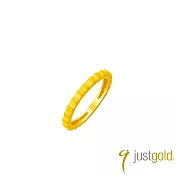【Just Gold 鎮金店】稜合 TrioLink -縷光 黃金戒指 港圍 11  金色