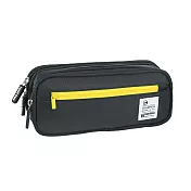 【COMET】日系大容量雙層鉛筆袋(鉛筆盒 素色筆袋 學生鉛筆盒 加大鉛筆盒 文具收納袋 文具袋/SC3) 黑色