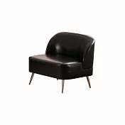 IDEA-古典藝術光澤油蠟皮單人沙發/兩色可選 黑色