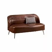 IDEA-古典藝術光澤油蠟皮雙人沙發/兩色可選 咖啡色