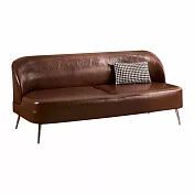 IDEA-古典藝術光澤油蠟皮三人沙發/兩色可選 咖啡色