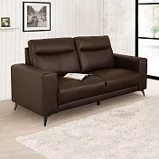 Homelike 喜家居三人座咖啡色牛皮沙發(2524)