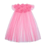 英國Mimi & Lula_AW25_變裝派對_蕾絲粉紅花朵紗質披風