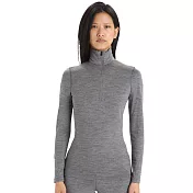 【紐西蘭Icebreaker】女 Oasis 半開襟長袖上衣-BF200 S 季風灰