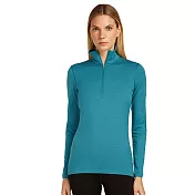 【紐西蘭Icebreaker】女 Oasis 半開襟長袖上衣-BF200 M 湖水藍