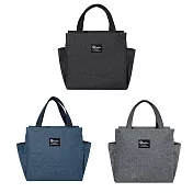 【E.dot】超值2入組雙口袋手提保溫便當袋 灰色