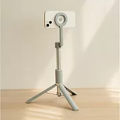 美極品【 3.0 三腳架自拍棒-磁吸版 】自拍神器 N52強力磁吸 藍牙遙控 旅行必備 贈磁吸環 一吸即拍 自拍棒  靜謐霧藍