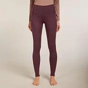 【紐西蘭icebreaker】女 Oasis 高腰貼身保暖透氣長褲-200 S 深紅棕