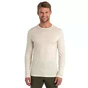 【紐西蘭Icebreaker】男 Oasis 素色圓領長袖上衣-BF200 S 米白