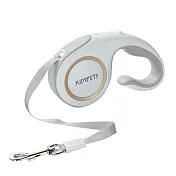 摩達客寵物-Kim Pets 優雅簡約寵物自動伸縮牽繩拉繩/5米長/四色可選 雪山白