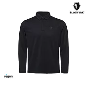 BLACKYAK 男 BASE長袖POLO衫 L 黑色