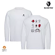 BLACKYAK 男 MOUNTAIN圖騰長袖上衣 L 白色