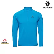 BLACKYAK 男 DNS POLARTEC長袖半開襟 M 琺瑯藍