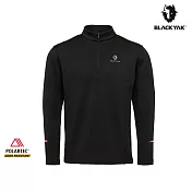 BLACKYAK 男 DNS POLARTEC長袖半開襟 L 魅黑