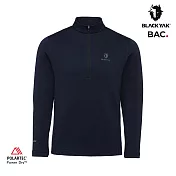 BLACKYAK 男 POLARTEC POWERDRY刷毛長袖半開襟 M 海軍藍
