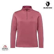 BLACKYAK 女 POLARTEC POWERDRY刷毛長袖半開襟 L 霧粉紅
