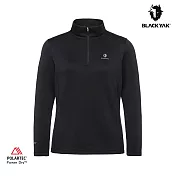 BLACKYAK 女 POLARTEC POWERDRY刷毛長袖半開襟 L 黑色