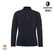 BLACKYAK 女 MAHEN刷毛長袖半開襟 L 黑色