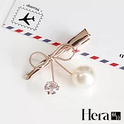【Hera赫拉】韓國百搭櫻桃合金珍珠髮鴨夾兩入組 白色珍珠