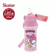 日本 Skater 吸管不鏽鋼保溫水壺(400ml) 美樂蒂與弗蘭多