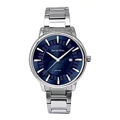 Roven Dino羅梵迪諾 精緻刻劃時尚腕錶-銀X藍