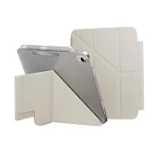 MAGEASY Facet 全方位支架透明背蓋保護套(筆槽款) for 2022 iPad 10.9吋 A14 & 2025 iPad 11吋 A16 星光白