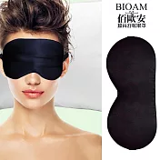 BIOAM 佰歐安】天然蠶絲大尺寸舒眠眼罩 黑色