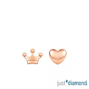 【Just Diamond】愛之冠 18K玫瑰金耳環(網路限定)