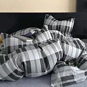 《DUYAN 竹漾》台灣製 精梳純棉單人二件組+雙人鋪棉兩用被/ 黑夜騎士