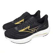 Mizuno 慢跑鞋 Wave Rider 29 男鞋 黑 金 波浪片 運動鞋 美津濃 J1GC2503-55 25cm BLACK/GOLD-WHITE