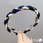 【Hera赫拉】韓國鑲鑽珍珠髮箍 H11008092 藍色