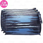 ESTEE LAUDER 雅詩蘭黛 時尚藍色水波紋化妝包*3(公司貨)