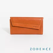 ZODENCE 義大利植鞣革不對稱減法長夾  經典駝