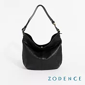 ZODENCE HECATE義大利植鞣革商務休閒可斜背肩背包 深邃黑