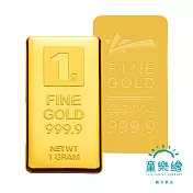 【童樂繪金飾】黃金9999純金 1克 1g金條 幸運星LuckyStar (一公克金塊 投資/收藏/保值)