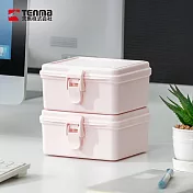 【日本天馬】HACOTTO 方形多功能PP收納工具箱- 櫻花粉