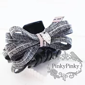 【PinkyPinky Boutique】百搭灰調 多層蝴蝶結抓夾 鯊魚夾 公主頭夾 (灰色)