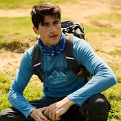 【ATUNAS 歐都納】男款羊毛長袖T恤/透氣排汗/環保印花圖T/大尺碼A1TS2543M- M 藍