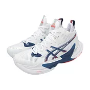 Asics 排球鞋 Metarise 2 男鞋 白 藍 攻擊手 彈力 羽排鞋 亞瑟士 1051A089101