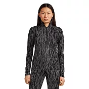 【紐西蘭Icebreaker】女 Vertex 半開襟長袖上衣(雪痕線條)-260 S 黑/雪白