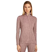 【紐西蘭Icebreaker】女 Vertex 半開襟長袖上衣(雪痕線條)-260 S 藕粉/淡裸粉