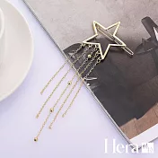 【Hera】赫拉 鏤空五角星流蘇邊夾/髮夾/髮扣 金色