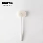 【日本MARNA】長柄浴室清潔海綿刷/浴缸刷 白色