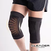 【Leader X】 台灣製 防護升級鋅石墨烯護膝 加大加寬限定版 登山 運動 健身 一雙入 (兩色任選) 黑色