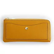 【日本 Legato Largo】12卡超薄輕量皮革長夾 -芥末黃