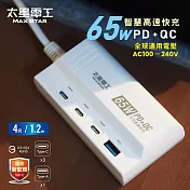【太星電工】速充寶PD65W氮化鎵快充延長線/4尺 OS6301
